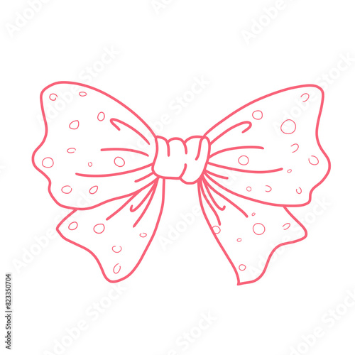 Pink bow line illustration © MELLYSINE