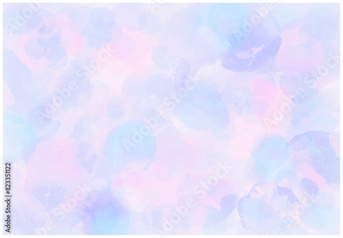 淡い紫の水彩絵の具の背景（紫陽花色） photo