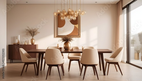 white and gold theme interior modern minimalism photo realism