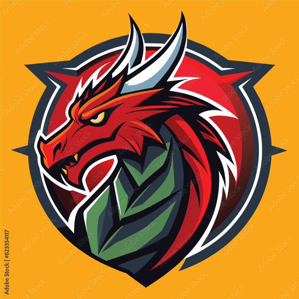 dragon logo with modern art style