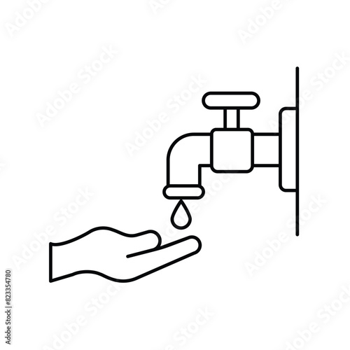 wudhu icon with white background vector stock illustration