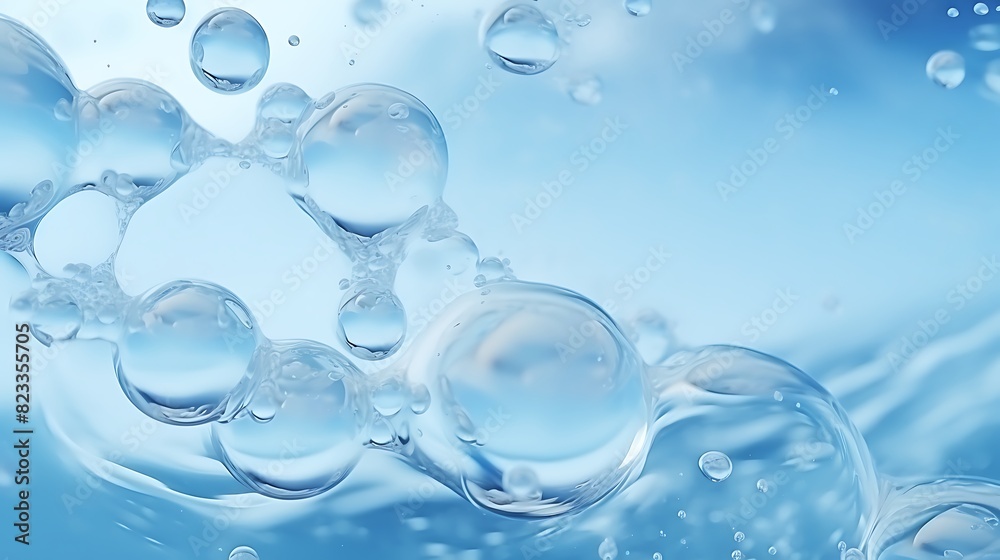 Abstract background of bubbles of air under layer of thin ice in clear water