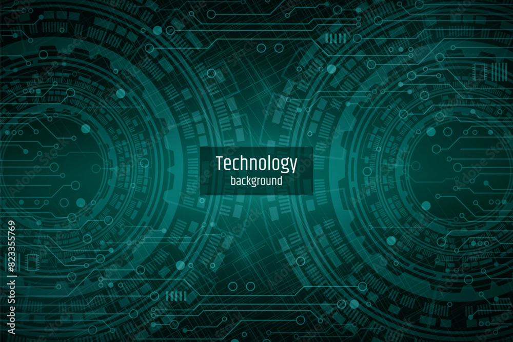 Obraz premium Abstract circuit board futuristic technology processing background