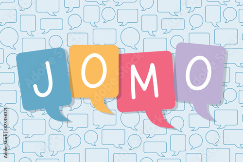 JOMO -Joy of Missing Out concept- vector illustration