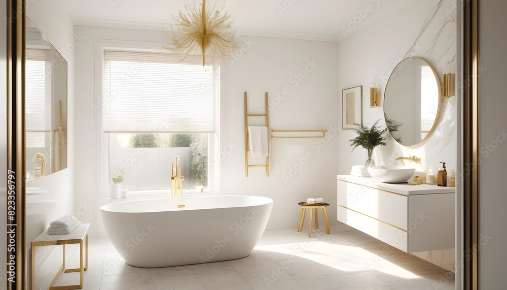 white and gold theme interior modern minimalism photo realism white and gold theme interior modern minimalism photo realism