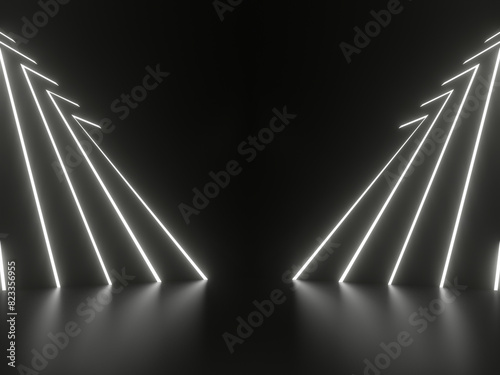 Black background with white neon lights