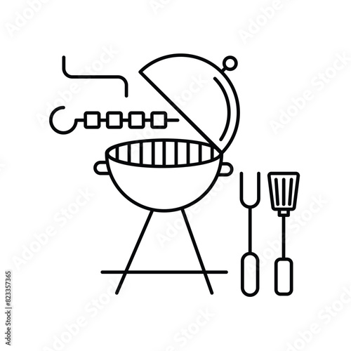 barbeque icon with white background vector stock illustration