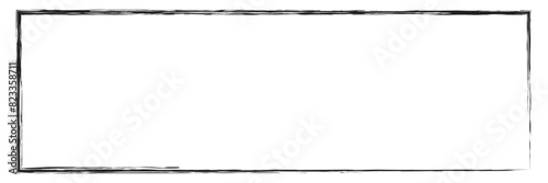 Scribble, sketch lines rectangle frame. Squiggly, zig-zag, criss -cross doodle lines rectangular border. black lines rectangle frame.