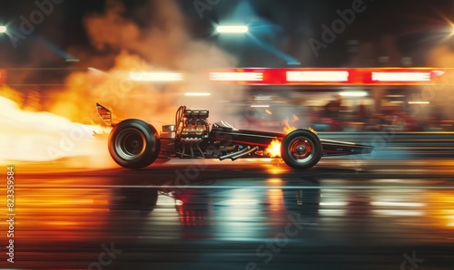 Dragster car at the start o...