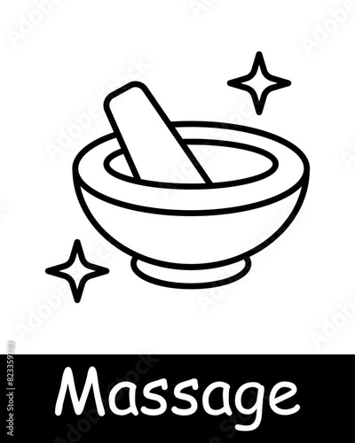 Massage set icon. Therapist, sauna, yin yang, , relaxation, therapy, wellness, spa, body care, stress relief, treatment, oil, stone, towel, shower, relax, health, selfcare.