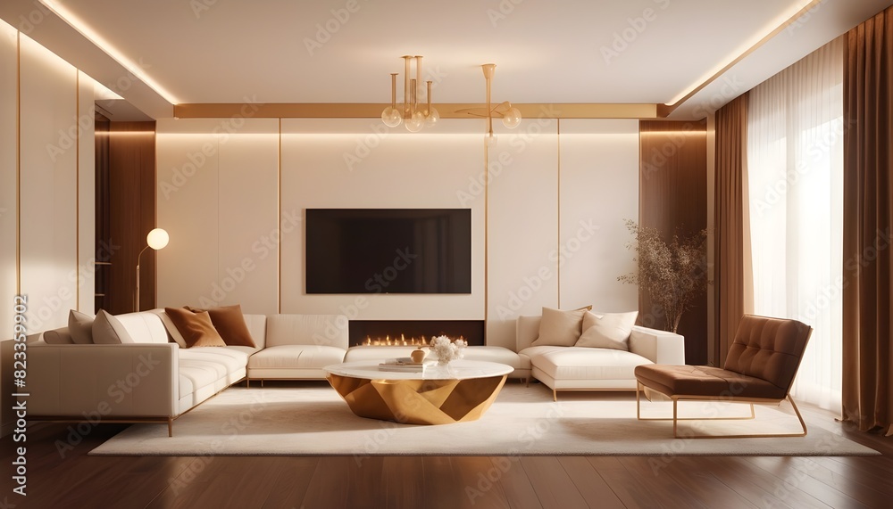 white and gold theme interior modern minimalism photo realism white and gold theme interior modern minimalism photo realism