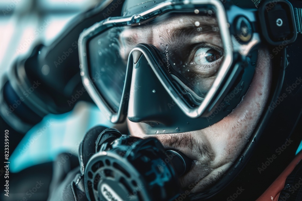 Close-up of a diver's smartwatch showcasing the digital interface, hinting at modern diving technology Close-up of a diver's smartwatch showcasing the digital interface, hinting at modern diving technology
