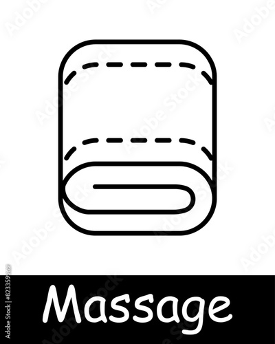 Massage set icon. Therapist, sauna, yin yang, , relaxation, therapy, wellness, spa, body care, stress relief, treatment, oil, stone, towel, shower, relax, health, selfcare.