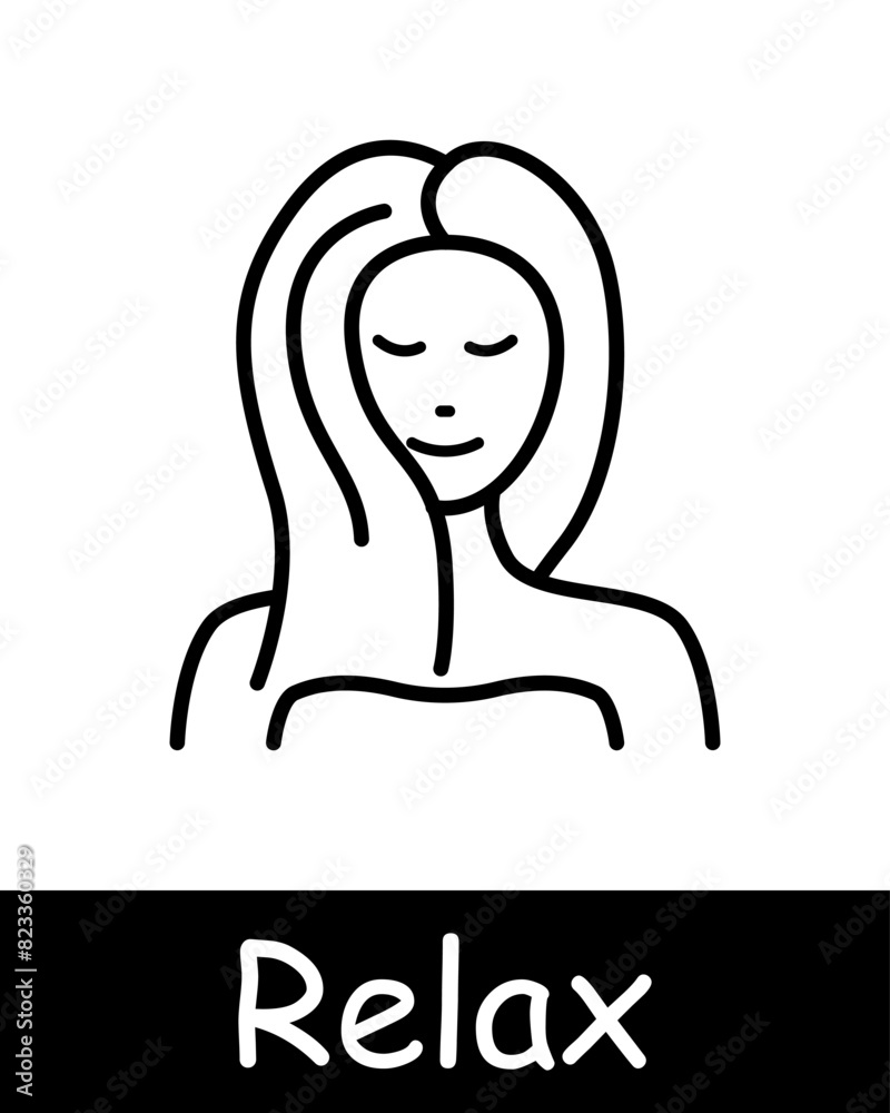 Relax line icon. Acupuncture, therapy, tea, oil, sauna, self care, towels, relaxation, wellness, traditional medicine, needles, healing, spa, alternative treatment, stress relief, health. Relax line icon. Acupuncture, therapy, tea, oil, sauna, self care, towels, relaxation, wellness, traditional medicine, needles, healing, spa, alternative treatment, stress relief, health.