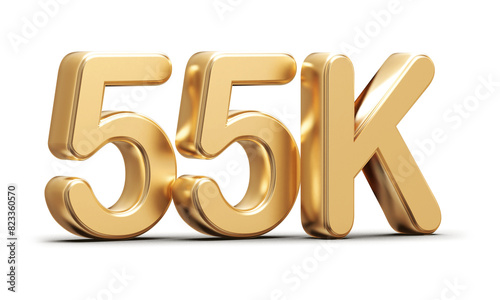 Gold 3d number 55k follower