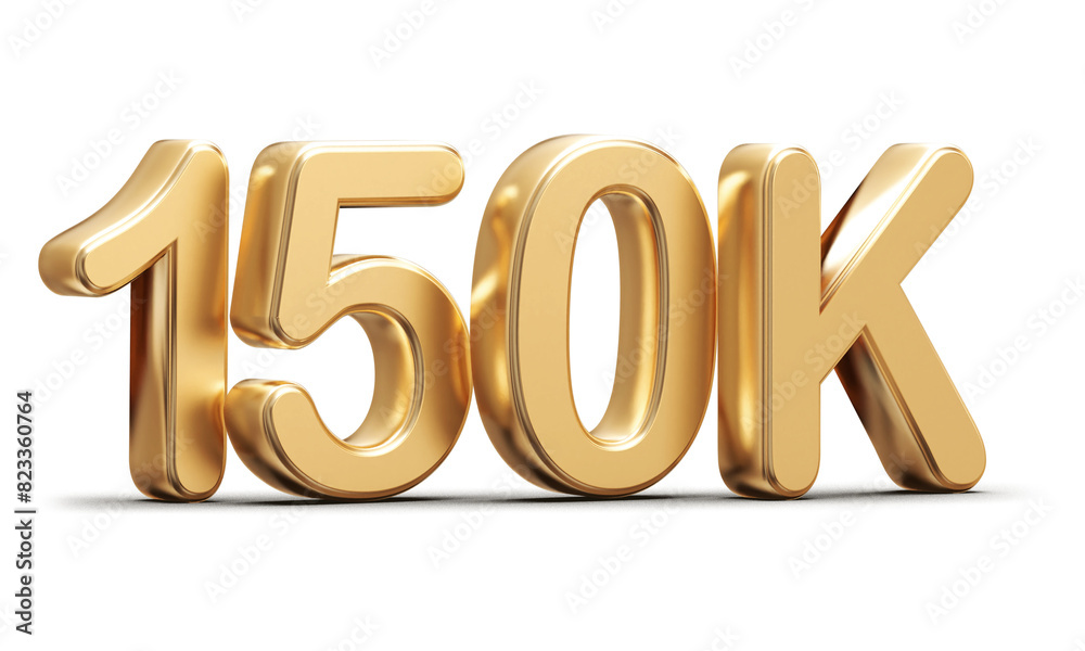 Gold 3d number 150k follower Gold 3d number 150k follower