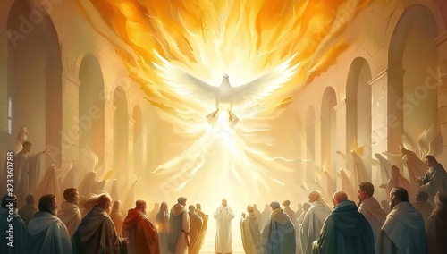 Pentecost, Jesus and believers in ancient churches