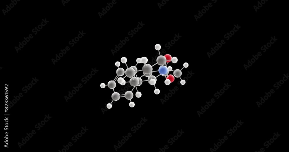 Methylphenidate molecule, rotating 3D model of ritalin, looped video on a black background Methylphenidate molecule, rotating 3D model of ritalin, looped video on a black background