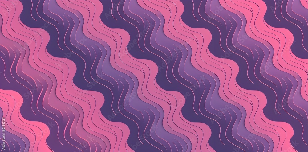 A seamless pattern of purple and pink stripes with simple S-shaped lines, seamless vector illustration in the style of a repeating texture, flat design style with a minimalistic and pastel color palet A seamless pattern of purple and pink stripes with simple S-shaped lines, seamless vector illustration in the style of a repeating texture, flat design style with a minimalistic and pastel color palet