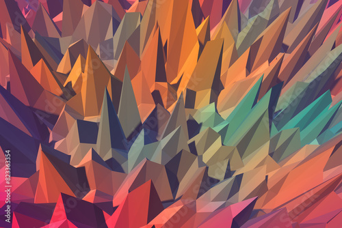 Energetic abstract polygonal background with a blend of tones, creating a lively and organic mosaic. Perfect for dynamic visuals