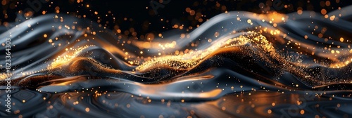 black gold abstract background, banner