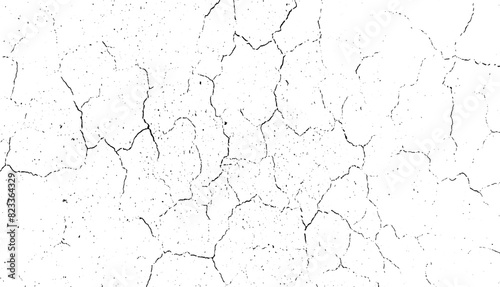 white paint on a wall, a black and white vintage vector of a cracked wall, cracked white paint on a white background, a black and white drawing of a cracked wall, background with cracks © DesignerSaidur