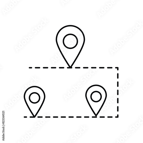 pin icon with white background vector stock illustration