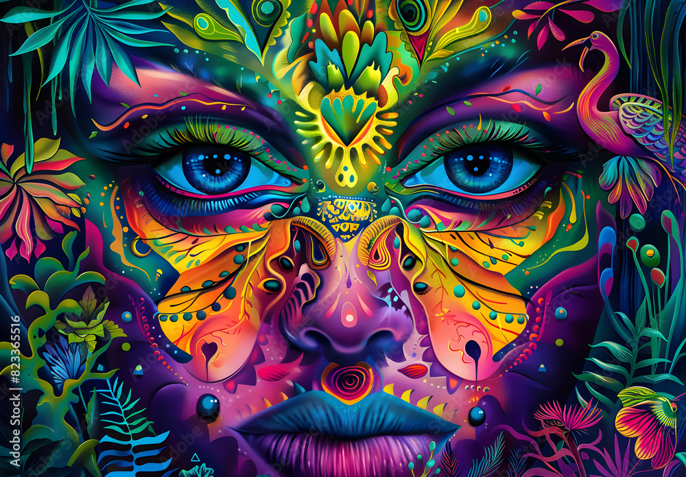 Abstract illustration of a woman's face Abstract illustration of a woman's face