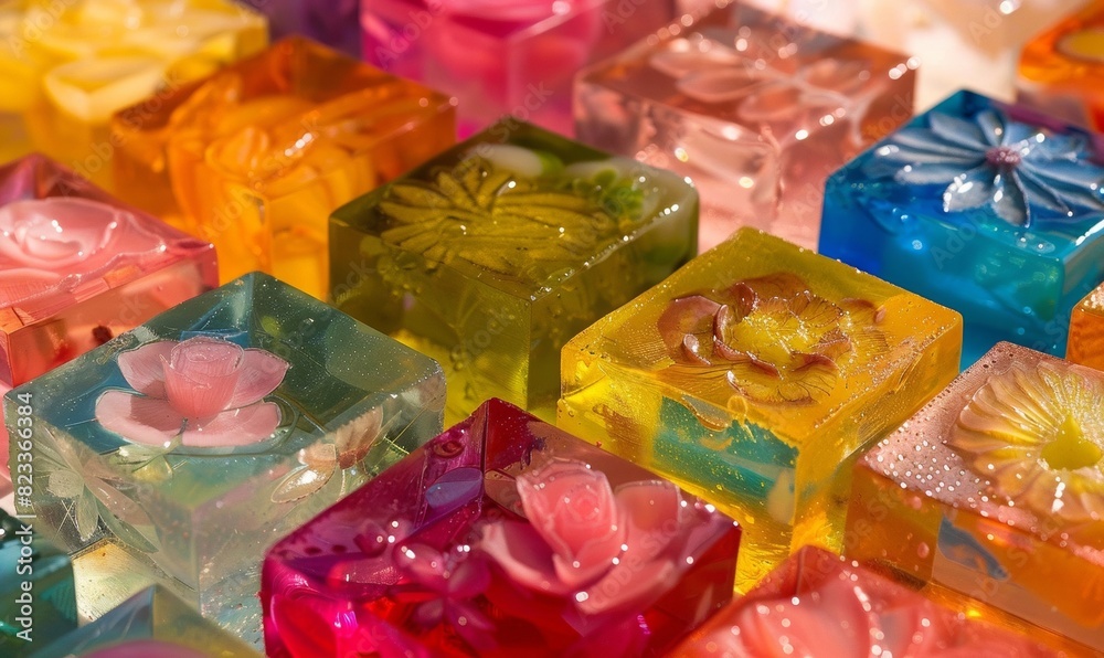 Vibrant Display of Colorful Glycerin Soap Bars
Vibrant Display of Colorful Glycerin Soap Bars