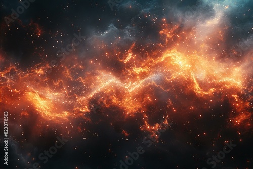 Fire fire burning particles on black background, high quality, high resolution photo