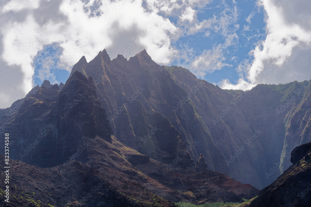 Naklejka premium Scenic view of Napali Coast State Wilderness Park, Island of Kauai, Hawaii