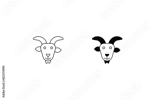 goat icon with white background vector stock illustration