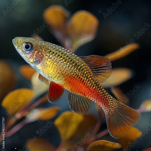 Digital artwork of platy fish , close-up portrait , high quality, high resolution photo