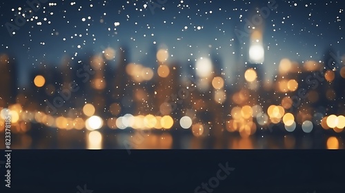 Abstract bokeh night light in city background