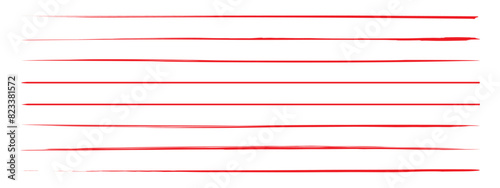 Strikethrough lines collection. Set of hand drawn freehand emphasis elements, underline, marker or ball pen line, crossed scribble stripe