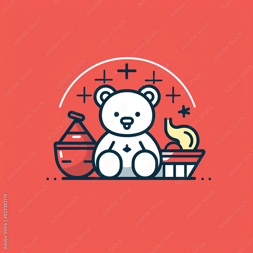 Teddy_Bear_Tea_Party_Modern_Line_Icon_Vector Teddy_Bear_Tea_Party_Modern_Line_Icon_Vector