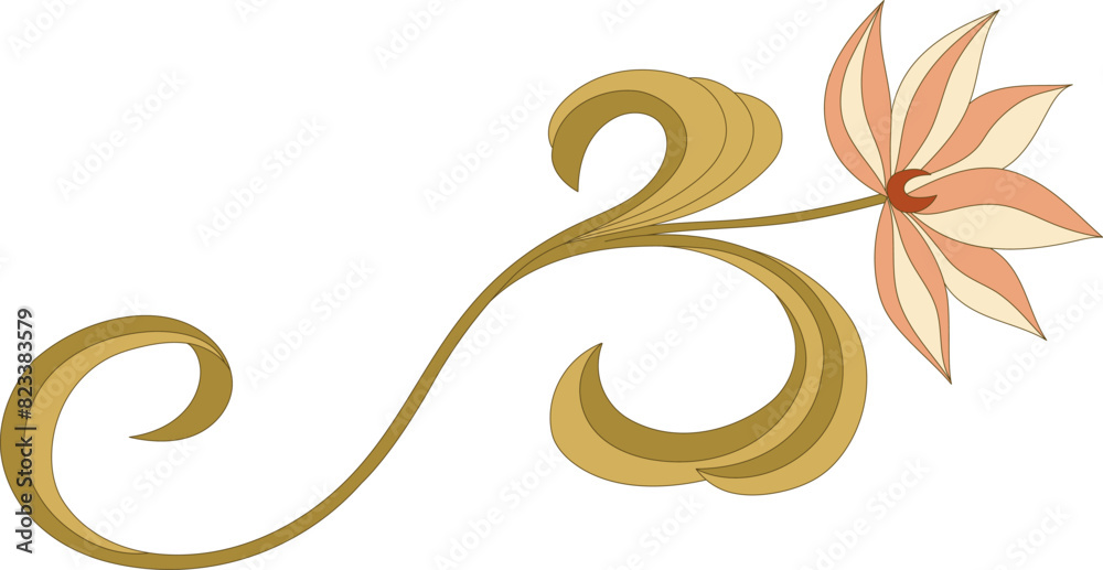 Art Nouveau floral element. Decorative element. Vector. Art Nouveau floral element. Decorative element. Vector.