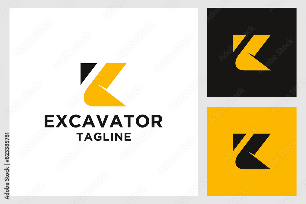 Excavator construction logo design, excavator logo element heavy equipment work. simple design excavator Excavator construction logo design, excavator logo element heavy equipment work. simple design excavator