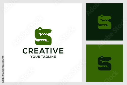 letter S crocodile design logo