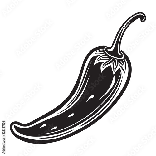 style pepper chilli illustration vector art