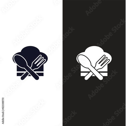 Hat chef icon vector logo design template