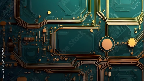 Circuit board for vector banner design. For example abstract contemporary future with a basis in engineering and technology. Concept for a futuristic digital science technology brochure or banner photo