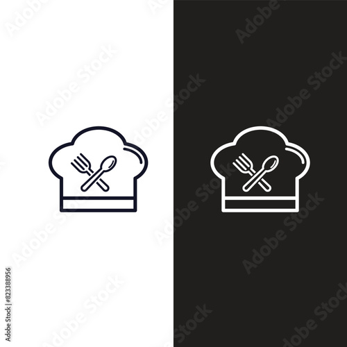 Hat chef icon vector logo design template