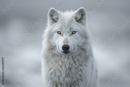 Featuring a image of a wolf in black and white, high quality, high resolution