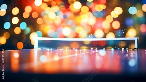 Abstract bokeh background of people palying table tennis photo
