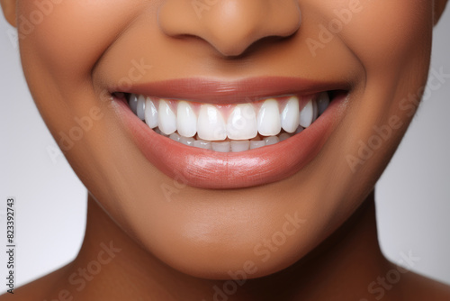 Young woman with perfect healthy pearly white teeth smile. Health  teeth whitening  dental care  dentistry  stomatology concept