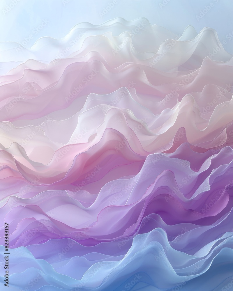 Obraz premium A painting depicting a vibrant wave in shades of blue, pink, and white crashing against an invisible shore, capturing the dynamic movement of the ocean.