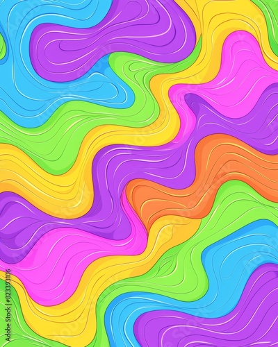 Various wavy lines in different colors creating a multicolored background.