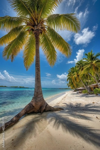 Serene Ocean and Palm Trees Cozy Hammock Background