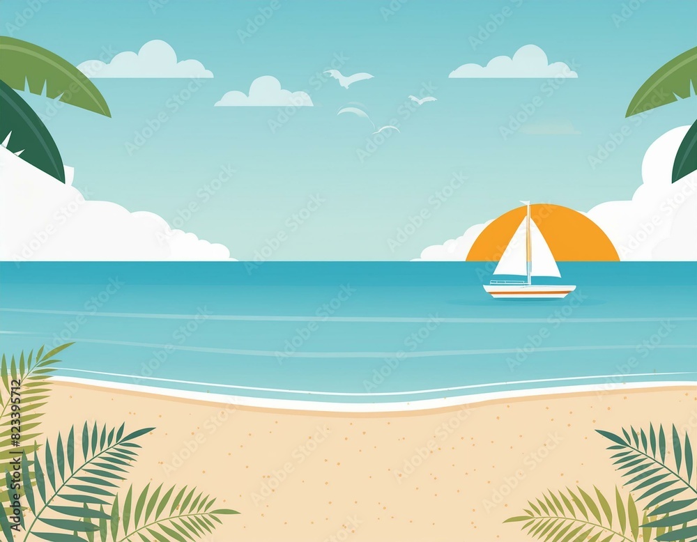 Seaside Dreams: Summer Vector Background for Social Media and More